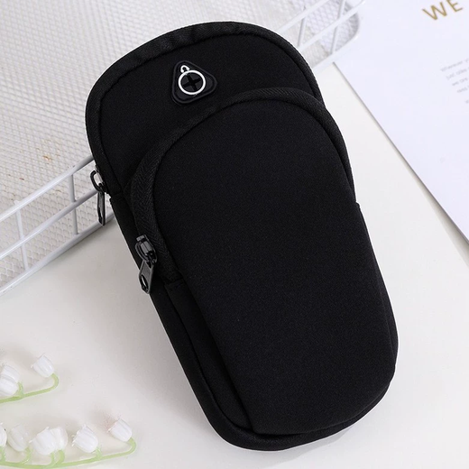 Two packs of outdoor cycling sports arm bags, fitness portable storage bags, sports mobile phone bags, running arm bags, black/2 packs