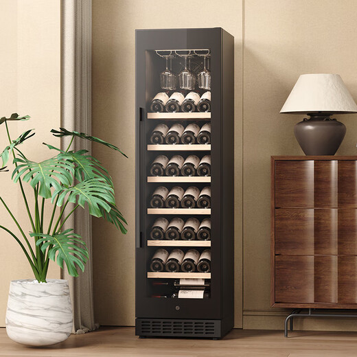 Bai Kailun red wine cabinet, first-class energy efficiency, constant temperature and moisturizing wine cabinet, zero embedded compressor, home wine storage, sake beer display refrigerator, fruit beverage refrigerator bar, upgraded smart anti-fog door | single temperature | full configuration | 188L air-cooled and frost-free