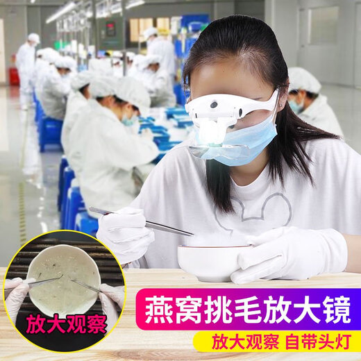 拜斯特充电头戴眼镜式阅读维修放大镜带LED灯挑燕窝毛清晰轻巧舒适阅读 BST-9892B2CUSB充电款内置锂电