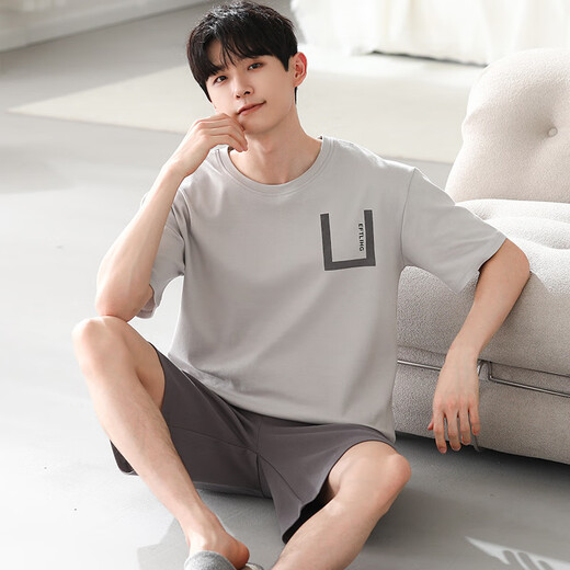 Zhulu Pajamas Men's Summer Modal Striped Short-Sleeved Shorts 2025 Men's Thin Wearable Outerwear Home Clothes Set 01T9721 Male L -