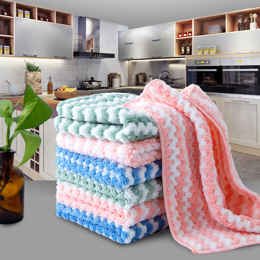 Rag dish towel kitchen cleaning table towel 2 pieces random color