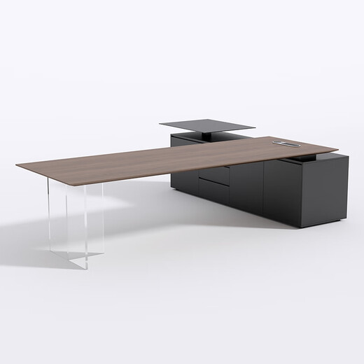 FUJIN high-end lifting boss desk president desk simple modern acrylic executive desk office leadership desk combination 2.6 meters boss desk + office chair