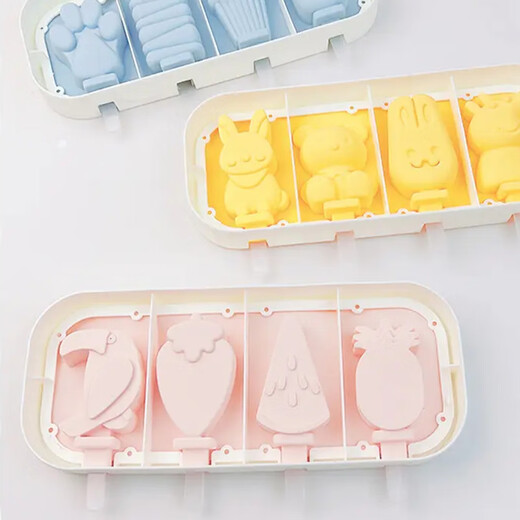 Suican ice cream mold food-grade silicone home-made popsicle ice cream sorbet grinder children's cheese stick model pink four-in-one fruit style