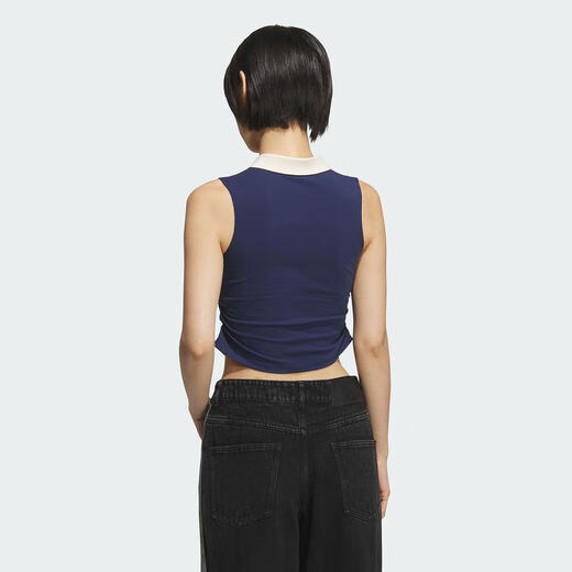 
adidas [Jinlang Sports] Women's Three-leaf Crocodile Short Sports Tight Lapel Vest KE3893 Color XL