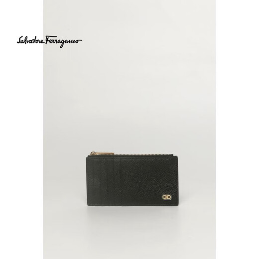 Ferragamo Luxury Men's Card Holder/Coin Purse Black One Size