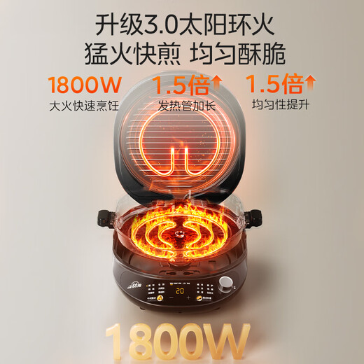 Midea electric pancake grill, electric pancake stall, double-sided heating pancake pan, breakfast machine, enlarged and deepened detachable sandwich frying pancake pancake machine 0 fluorine titanium ceramic even fire baking pan JKC3086