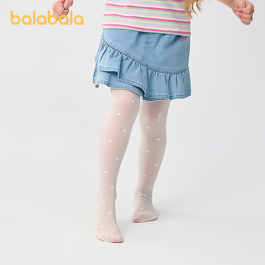 Balabala Children's Dance Socks Girls' Pantyhose Summer Thin Bottoming Socks Highly Elastic, Cool and Comfortable Two Pairs White Tone 00311 9-12 Years Old 160cm