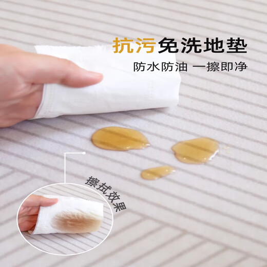 Vieruodis厨房地面专用地垫防油防水pvc免洗可擦满铺防滑垫可剪裁耐脏地毯 15917-清鸢黛 200cm*300cm 一擦即净防水防油