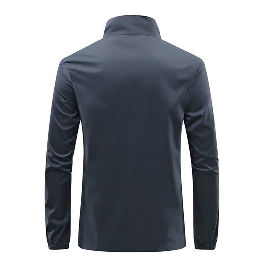 Ice silk quick-drying sun protection clothing men's skin clothing men's summer thin stand-up collar fishing outdoor jacket lake blue XL