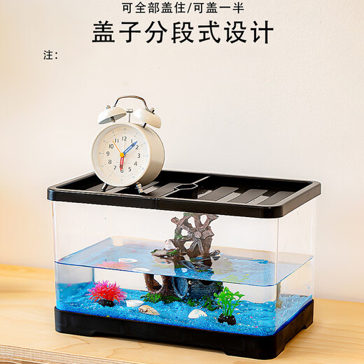 Turtle tank household landscaping filter circulation sun terrace climbing platform acrylic ecological mixed fish tank small turnover box three-in-one filter