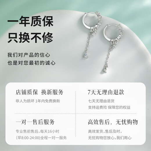 Manhe S925 Silver Earrings Women's Earrings Tassel Earrings Women's 2025 New Earrings Earrings Birthday Gifts for Girlfriends