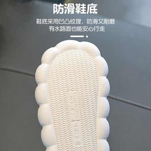 Ormenwe children's cotton slippers winter boys and girls warm bag heel slippers home outdoor slippers AM702 green 32.5 32-33