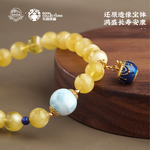Potala Palace beeswax sea grain stone bracelet 925 silver treasure bowl pendant single circle amber bracelet for men and women as a birthday gift for girlfriend