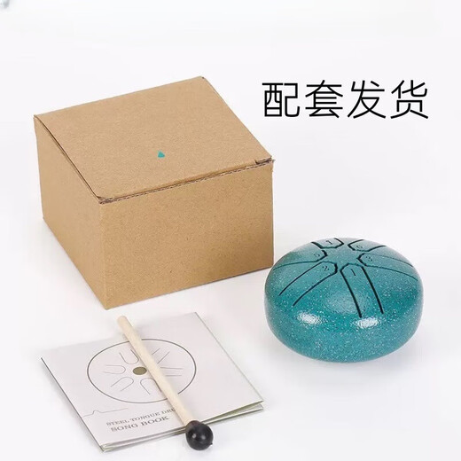3-inch 6-tone mini ethereal drum percussion steel tongue drum children's portable musical instrument pocket drum toy snare drum wholesale 3-inch navy blue (drum hammer + music score)