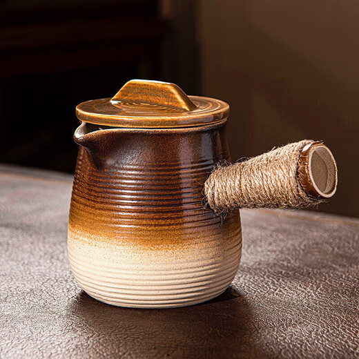 Qixuanyuan stove-cooked teapot, side-handled pot with lid, single pot utensil, household indoor high-temperature-resistant ceramic tea-making health pot