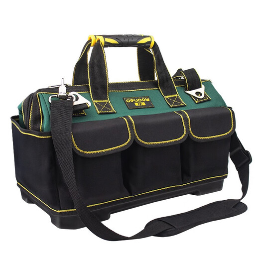 Sailotou tool bag multifunctional large thickened portable wear-resistant Oxford canvas repair electrician 20-inch dark green cloth-based tool bag thickened and wear-resistant