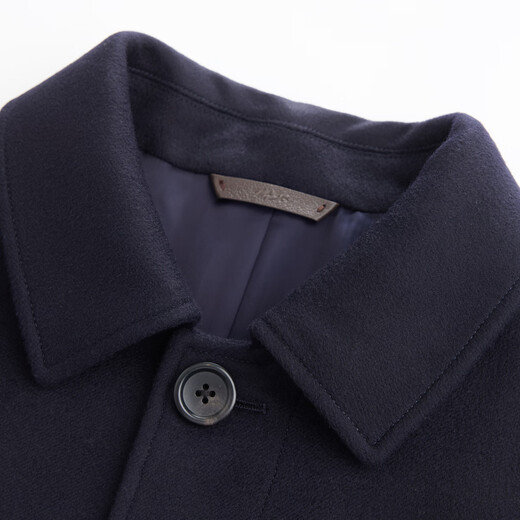 1436 1436 Travel Business 2025 Autumn New Lapel Men's Cashmere Coat Navy Blue M