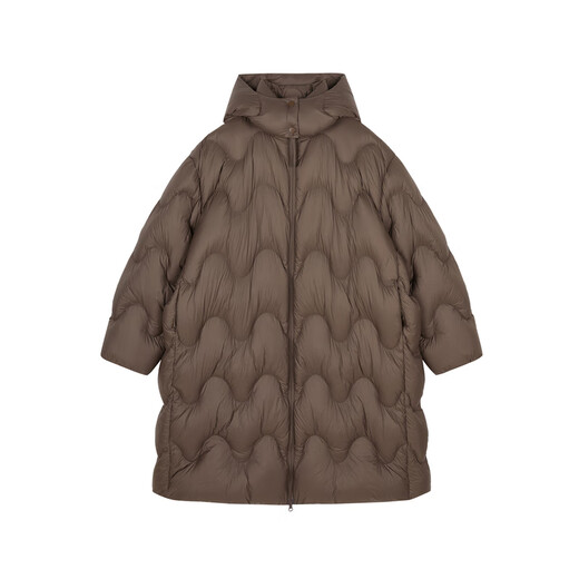 JNBY/Jiangnan Buyi Polani autumn and winter mid-length down jacket women's water ripple hooded 5OAC12630