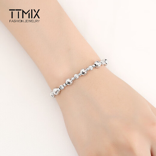 TTMIX honeycomb lantern bead platinum bracelet pt950 platinum bracelet women's platinum bracelet laser bead bracelet gold weight 10.30g inner circumference 14cm thick 6.0mm