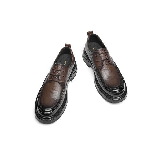 Red Dragonfly high-end leather shoes 25 autumn business formal men's thick sole heightening casual leather shoes WTA35052 brown 40