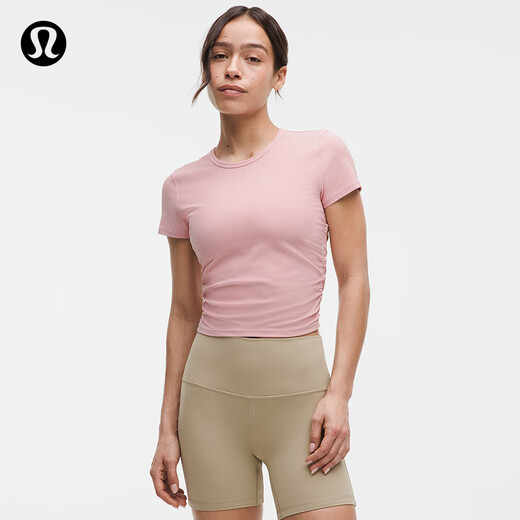 Lululemon丨All It Takes Women's Sports T-Shirt *Ribbed Nulu LW3GV0S Hazy Pink S/6
