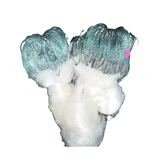 Imported thickened wire three-layer sunken net floating net sticky net grass carp silver carp and bighead carp large fish net reservoir hanging net fishing fishing net 50 meters long three-layer sunken net 1.5 meters high 4 fingers thickened 0.2 wire