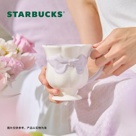 Starbucks Cup Dream Story Series Ceramic Mug High-Looking Desktop Coffee Cup Gift for Men and Women Bow Tie Shape Mug 270ml