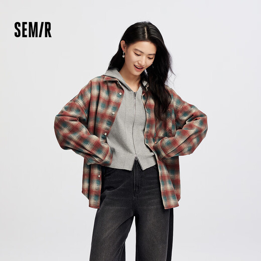 Semir Senrou Denim | Shopping mall same style denim women's mid-length 2025 autumn oversize shirt 103525105001