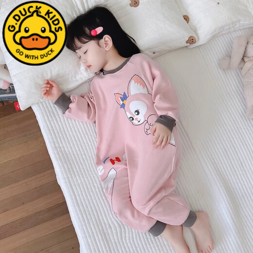 G.DUCKKIDS Girls One-piece Pajamas Spring and Autumn Style Girls Cute Cartoon Sleeping Bag Baby Protective Casual Home Creeping Clothes Purple-Culomi (Lycra Cotton) 80 cm Recommended Height 70-80cm 1-2 Years Old