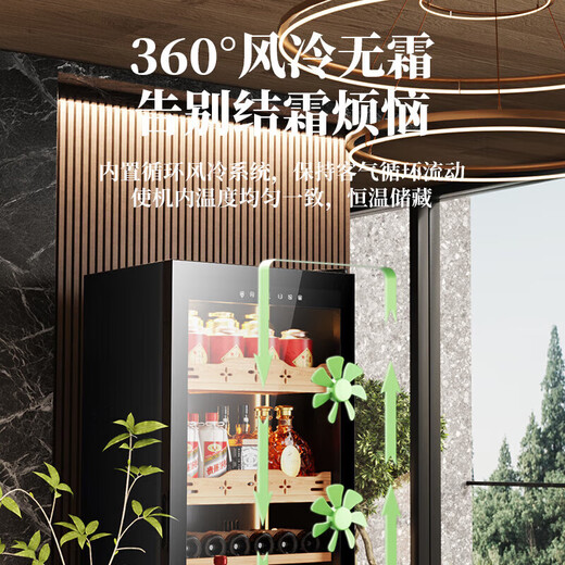 Bai Kailun red wine cabinet constant temperature wine cabinet air-cooled constant temperature moisturizing wine refrigerated storage display cabinet multi-functional household refrigerator sake beer cold bar foreign wine tea cabinet frequency conversion丨dual temperature丨multi-function model丨 256L thin model