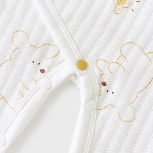 Tongtai (TONGTAI) baby jumpsuit autumn and winter pure cotton warm newborn clothes baby butterfly romper yellow 66cm