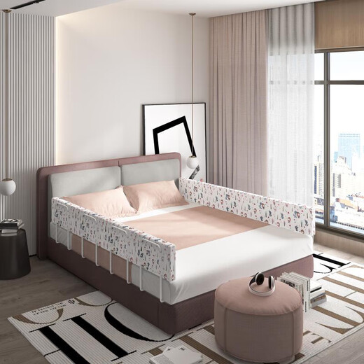 Bed fence baby anti-fall bed guardrail bedside soft bag children's baffle infant baby anti-fall bed protection universal linen gray 0.6m bed fence*1