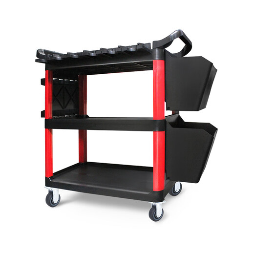Shantou Lincun car wash shop car beauty tool cart special multi-functional plastic three-layer mobile storage trolley shelf wash beauty 5-layer towel cabinet