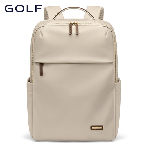 高尔夫（GOLF）双肩包女大容量15.6英寸电脑背包大学生书包防泼水旅行包生日礼物 果仁杏