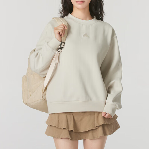 Adidas Frauensportanzug 25 Frühling Neues komfortables warmes lässiges Sweatshirt Pullover Lose Hosen zweiteilige Set JJ3568+JJ3561 L