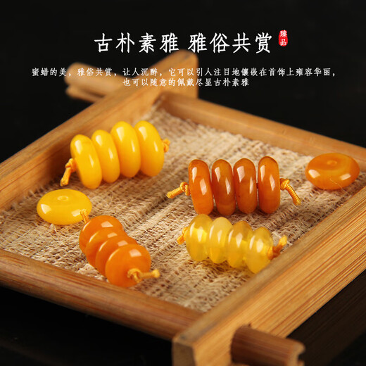 Goldsmith Litian natural amber beeswax separators 6 8 10mm chicken oil yellow old honey color separator beads Vajra Xingyue Bodhi diy 2 old honey color separators 8mm-pcs 0g Default Specifications1