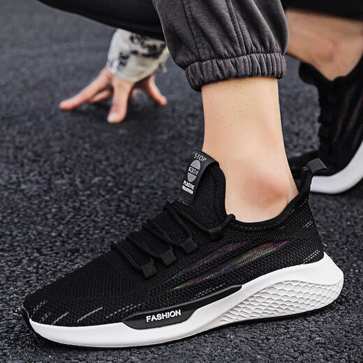 Summer casual mesh shoes men's running shoes men's shoes mesh running shoes breathable running casual shoes durable work shoes YT-1 white 41
