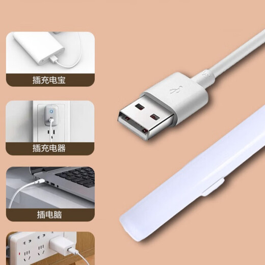 Student Dormitory Study Eye Protection Lamp USB Cool Lamp LED Lamp Magnetic Desktop Lamp Bedside Lamp Rechargeable Reading Lamp Strip Lamp Dimmable Color Adjustable Direct Plug Long Battery Life 28CM Direct Plug Model No Switch One Level White Light Premium Packaging