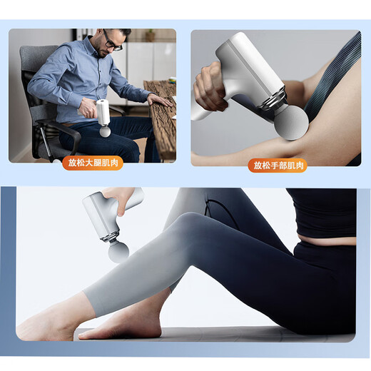 SOBOM fascia gun massager professional-grade mini mini portable home muscle relaxation Spring Festival annual meeting New Year's birthday gift for boys and girls husbands and elders team building white 6-speed 4 massage head color box