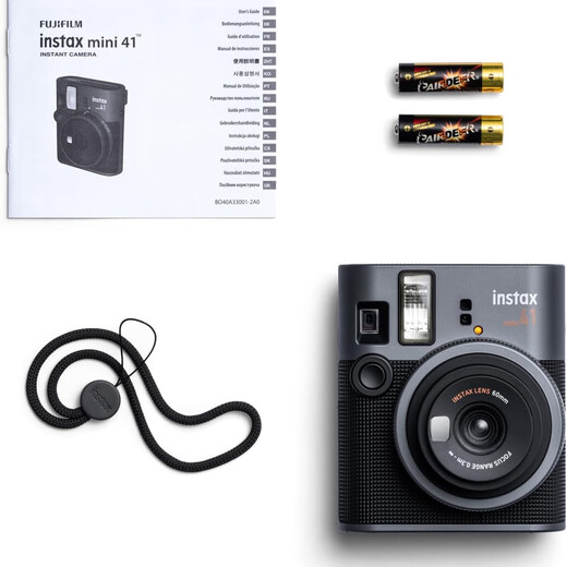 Fuji (FUJIFILM) instax mini40/mini41 instant camera mini41 black package four (official standard + crystal case + shoulder strap + 10 pieces of photo paper)
