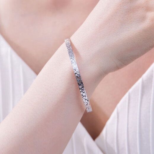 Meluxe Mina spot sparkling PT950 platinum bracelet for women crushed ice platinum bracelet birthday gift for wife 17g-56mm