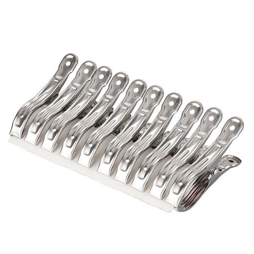 Large quilt drying clip, anti-blow-off fixed clamp, quilt clip, clothes drying rack, extra large stainless steel clothespin, windproof clip, strong and traceless, 12cm/large size quilt, strong clamping force, 5 pieces, stainless steel