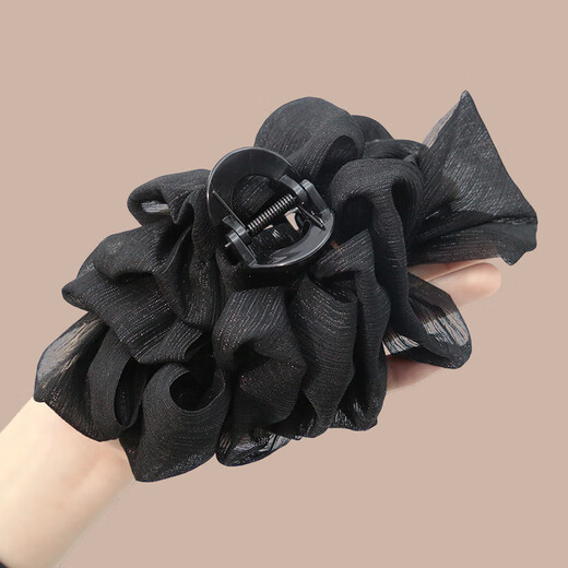 Jiao Xuefei Black Mesh Large Clip Back of Head Hair Clip Shark Clip Bag Face Up Hairstyle Lady Style Hair Accessory
