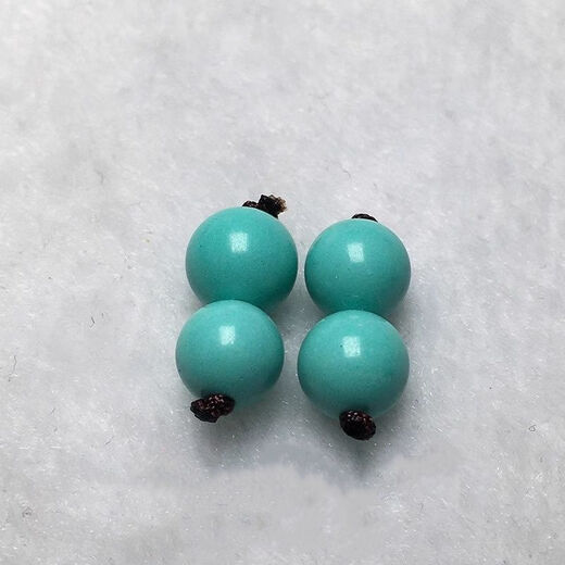 Raw ore natural turquoise round beads loose beads with beads single beads disciple beads diy accessories accessories millet beads spacer beads 4.3mm round beads set of 8