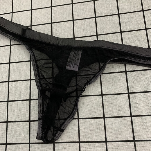 Transparent Tight Sexy Breathable Mesh Ice Silk Underwear for Men's T-Back Men's T-Shorts Low White L 110-130Jin Jin is equal to 0.5kg