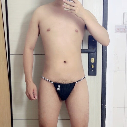 Men's underwear sexy low-waist thong cotton U convex large bag gay 0 youth thick rope comfortable single thong white store manager XL