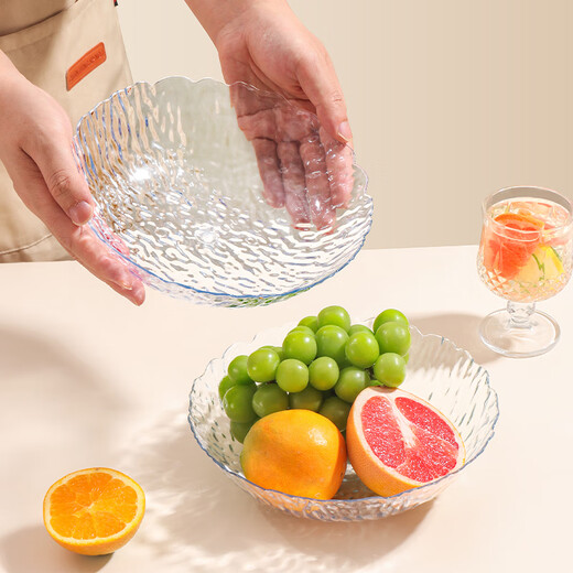 Baiji fruit plate, snack plate, living room household dry fruit plate tray, candy nut plate, glacier pattern light luxury fruit plate, two packs