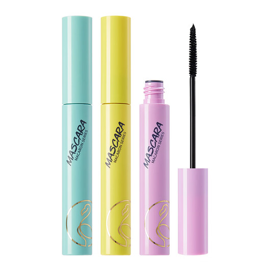 Flamingo 3-pack Macaron mascara, long, thick and curling, not easy to smudge 7.5ml*3 as a gift for girls
