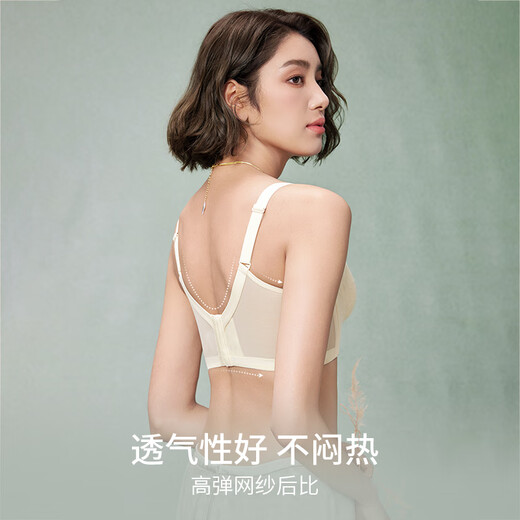 贵夫人小胸聚拢显大蕾丝内衣女优雅无钢圈收副乳调整型透气网纱文胸胸罩 黑色 85B /38