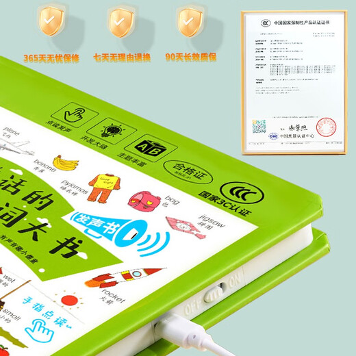 Englisches Wort-Punkt-Lesen für kleine Kinder, Lernmaschine, Artefakt, Baby-Hören, Lesen und Sprechen, Früherziehung, Hörbuch, Aufklärung, Klangstift, wiederaufladbare USB-Version, englische Aufklärungs-Punkt-Lesung, 686 Teile